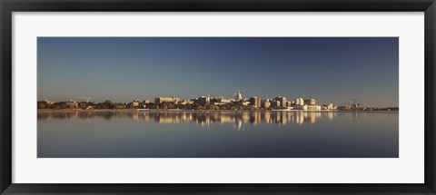 Framed USA, Wisconsin, Madison, Lake Monona, City on a waterfront Print