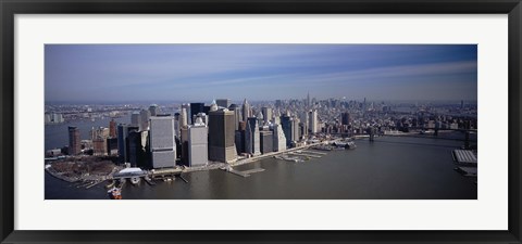 Framed High Angle View Of Skyscrapers In A City, Manhattan, NYC, New York City, New York State, USA Print