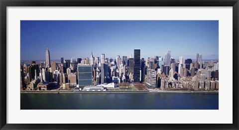 Framed Buildings on the waterfront, Manhattan, New York City, New York State, USA Print