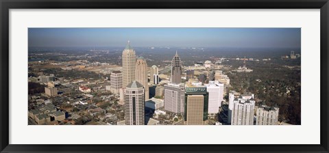 Framed High angle view of buildings in a city, Atlanta, Georgia, USA Print