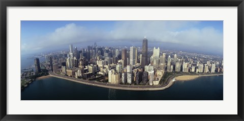 Framed High angle view of buildings at the waterfront, Chicago, Illinois, USA Print