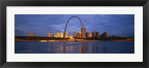 Framed Buildings At The Waterfront, Mississippi River, St. Louis, Missouri, USA Print