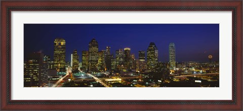 Framed Buildings at Night, Dallas, Texas Print