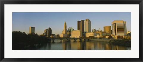 Framed High angle view of buildings at the waterfront, Columbus, Ohio, USA Print