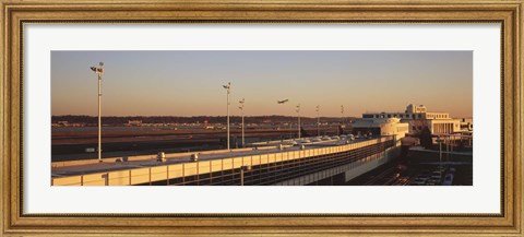 Framed High angle view of an airport, Ronald Reagan Washington National Airport, Washington DC, USA Print