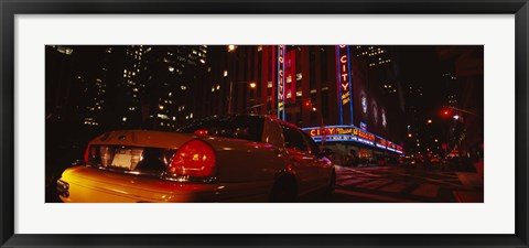 Framed Car on a road, Radio City Music Hall, Rockefeller Center, Manhattan, New York City, New York State, USA Print