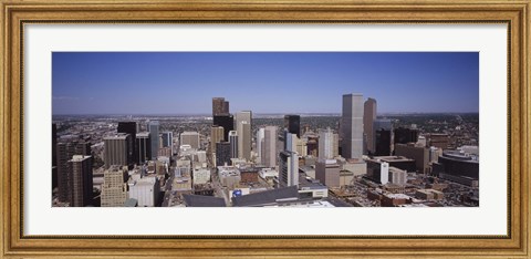 Framed Aerial view of Skyscrapers in Denver, Colorado, USA Print