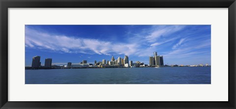 Framed Detroit Skyline Print