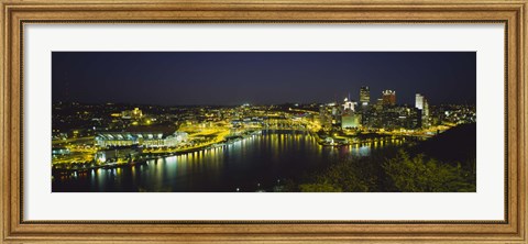 Framed Pittsburgh, Pennsylvania Skyline Print
