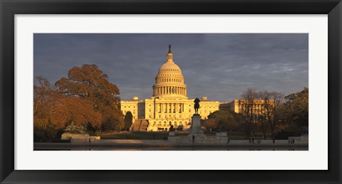 Framed Pond in front of a government building, Capitol Building, Washington DC, USA Print
