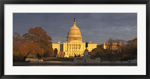 Framed Pond in front of a government building, Capitol Building, Washington DC, USA Print
