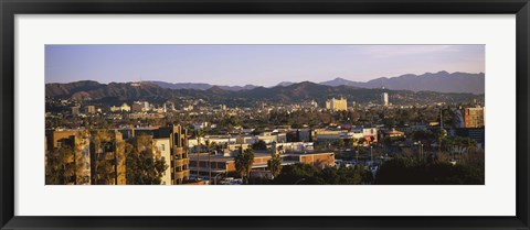 Framed High angle view of buildings in a city, Hollywood, City of Los Angeles, California, USA Print