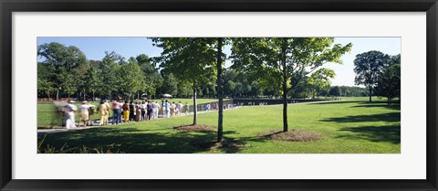 Framed Tourists at a memorial, Vietnam Veterans Memorial, Washington DC, USA Print