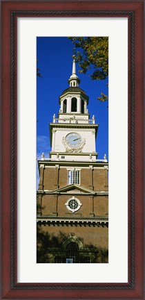 Framed Low angle view of a clock tower, Independence Hall, Philadelphia, Pennsylvania, USA Print
