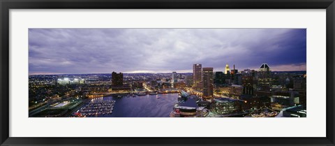 Framed Baltimore with Cloudy Sky at Dusk Print