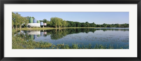 Framed Reflection of trees in water, Warner Park, Madison, Dane County, Wisconsin, USA Print