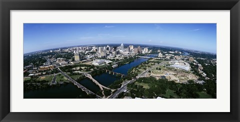 Framed Bird&#39;s Eye view of Austin,Texas Print