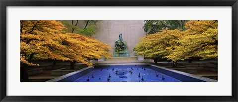 Framed Fountain in a garden, Fountain Of The Great Lakes, Art Institute Of Chicago, Chicago, Cook County, Illinois, USA Print