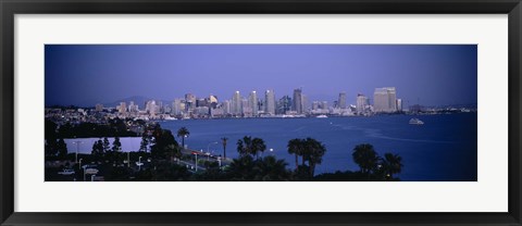 Framed San Diego skyline, California Print
