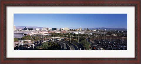 Framed Roads in a city with an airport in the background, McCarran International Airport, Las Vegas, Nevada Print