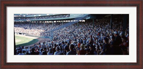 Framed Spectators watching a baseball match in a stadium, Fenway Park, Boston, Suffolk County, Massachusetts, USA Print