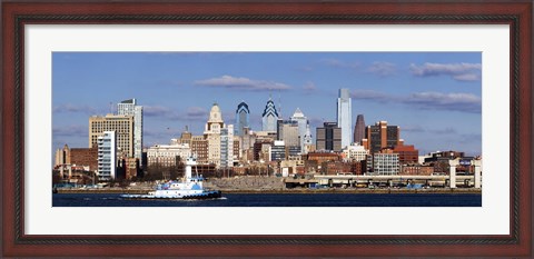 Framed Buildings at the waterfront, Delaware River, Philadelphia, Pennsylvania Print