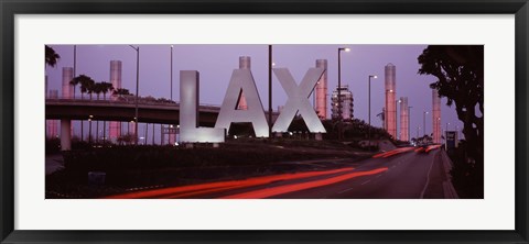 Framed Airport at dusk, Los Angeles International Airport, Los Angeles, Los Angeles County, California, USA Print