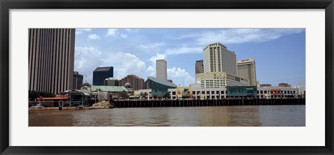 Framed Buildings viewed from the deck of a ferry, New Orleans, Louisiana, USA Print