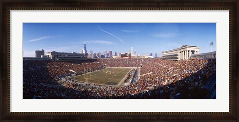 Framed Spectators watching a football match, Soldier Field, Lake Shore Drive, Chicago, Cook County, Illinois, USA Print