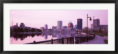 Framed Buildings at the waterfront, Genesee, Rochester, Monroe County, New York State Print