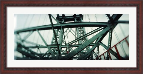 Framed Low angle view of a suspension bridge, Williamsburg Bridge, New York City, New York State, USA Print