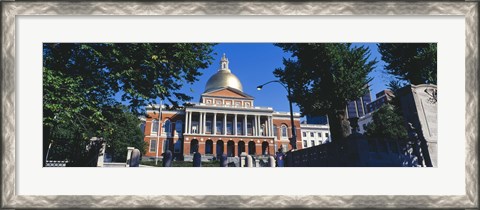 Framed Facade of a government building, Massachusetts State Capitol, Boston, Suffolk County, Massachusetts, USA Print