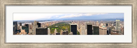 Framed Aerial view of a city, Central Park, Upper Manhattan, Manhattan, New York City, New York State, USA Print