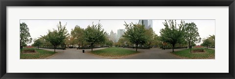 Framed 360 degree view of a public park, Battery Park, Manhattan, New York City, New York State, USA Print