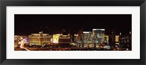 Framed Las Vegas at Night, 2010 Print