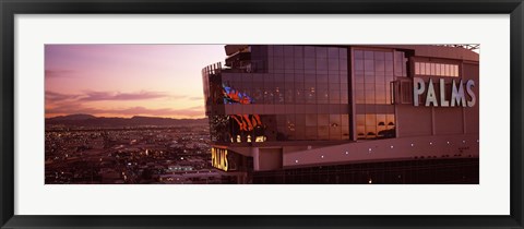 Framed Hotel lit up at dusk, Palms Casino Resort, Las Vegas, Nevada, USA Print