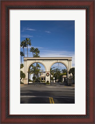 Framed Entrance gate to a studio, Paramount Studios, Melrose Avenue, Hollywood, Los Angeles, California, USA Print