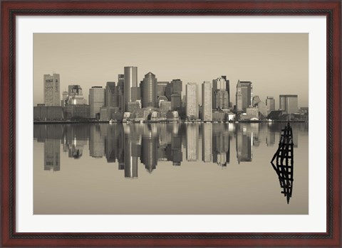 Framed Reflection of buildings in water, Boston, Massachusetts, USA Print
