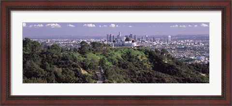 Framed Griffith Park Observatory and Los Angeles in the background, California Print