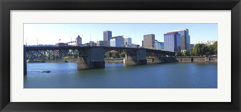 Framed Bridge across a river, Burnside Bridge, Willamette River, Portland, Multnomah County, Oregon, USA 2010 Print