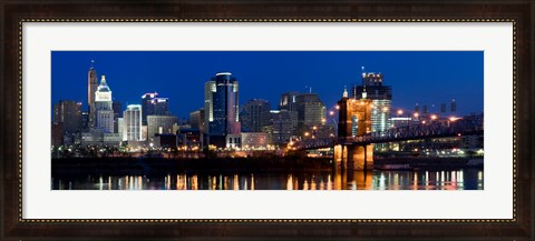 Framed Cincinnati, Ohio at Night Print