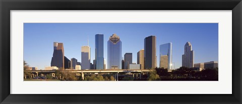 Framed Skyscrapers against blue sky, Houston, Texas, USA Print