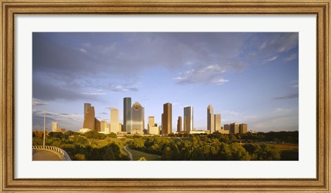 Framed Houston Skyscrapers, Texas Print