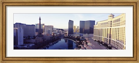 Framed Hotels in a city, The Strip, Las Vegas, Nevada, USA 2010 Print