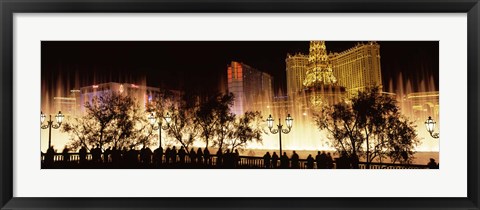 Framed Las Vegas Hotels at Night Print