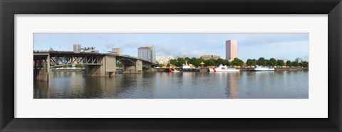 Framed Morrison Bridge, Willamette River, Portland, Oregon Print