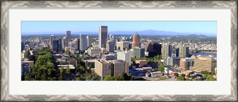 Framed High angle view of a cityscape, Portland, Multnomah County, Oregon Print