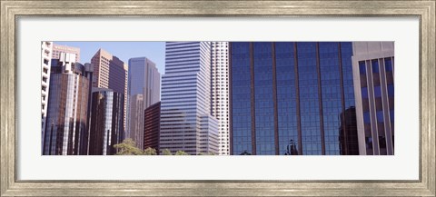 Framed Close up of skyscrapers in Los Angeles, Los Angeles County, California, USA Print
