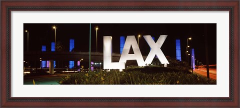 Framed Neon sign at an airport, LAX Airport, City Of Los Angeles, Los Angeles County, California, USA Print