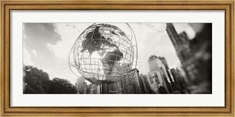 Framed Steel globe, Columbus Circle, Manhattan, New York City, New York State, USA Print
